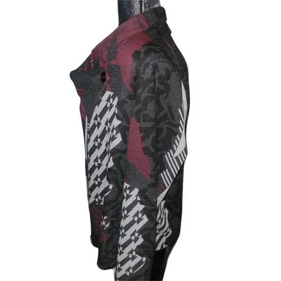 M.i.k.o Multi Color Patterned Cardigan With Off Center Button Closure L - Picture 5 of 7